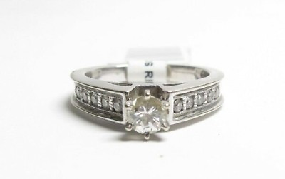 #ad RI4 Ladies 14K White Gold Diamond Ring sz 5 4.4 g .35 TCW $585.00