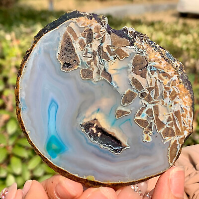 #ad 69G Natural and Beautiful Agate Geode Druzy Slice Extra Large Gem $27.90