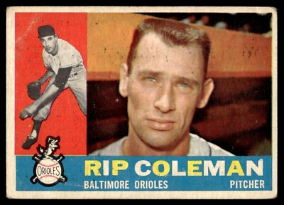 #ad 1960 Topps Baseball Card Rip Coleman Baltimore Orioles #179 $4.50