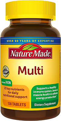#ad Multivitamin Tablets Iron Women Men Nutritional Support 130ct Daily Supplement $11.99
