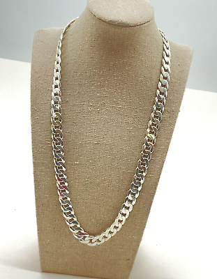 #ad Miabella Sterling Silver 925 Large Cuban Link Necklace 84.6g $225.00