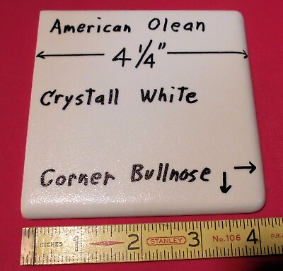 #ad 1 pc. White Crystalline Ceramic Tile : by American Olean 4 1 4quot; Corner Bullnose $14.55