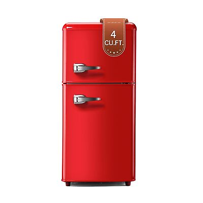 #ad Tymyp Retro Mini Fridge with Freezer2 Door Compact Refrigerator with Adjusta... $341.13