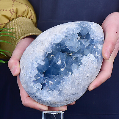 #ad 8.68LB Natural Blue Celestite Crystal Geode Cave Mineral Specimen Healing $218.00