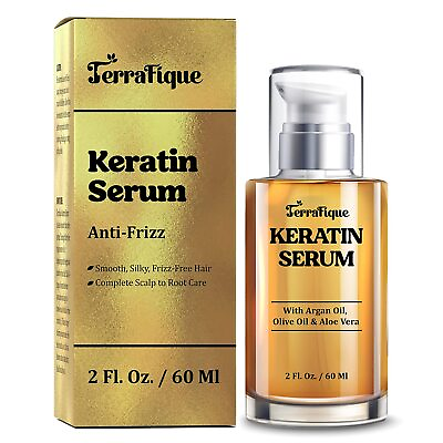 #ad TerraFique Keratin Anti Frizz Hair Serum Infused With Argan Oil amp; Aloe Vera 2FL $11.99