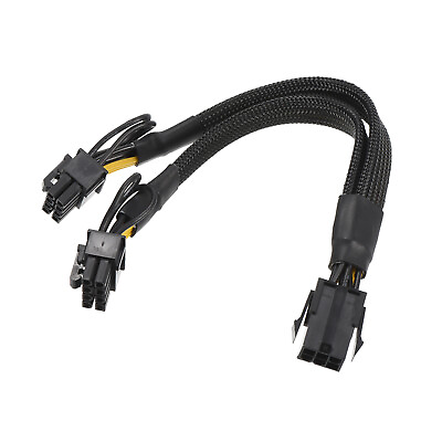 #ad PCIe Cable 6 Pin to Dual 8 Pin 62 Male GPU Cable Extension 220mm 8.7quot; AU $16.02