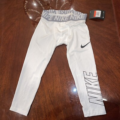 #ad nike boys white dri fit training pants L $29.99