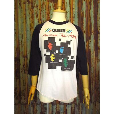 #ad Vintage 80S Queen America Tour Raglan T Shirt Size L 240426K2 M Tsh Bn 1980S Ban $325.52