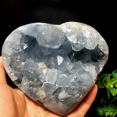 #ad 1178g Natural Blue Celestite Crystal Geode Cave heart Mineral Specimen Healing $159.00