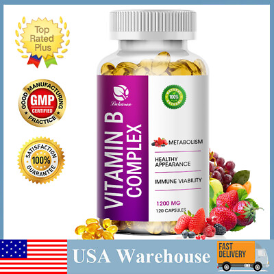 #ad Vitamin B Complex 120 Capsules B1B2B3B5B6B12 Supplement For Immune Support $15.54