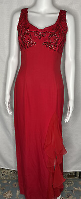 #ad Vintage Loralie Original Dress 6 Red 1980s Prom Glitter $47.00