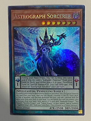 #ad Yugioh Astrograph Sorcerer 1st Edition Collector#x27;s Rare NM Free Holo Card $30.00