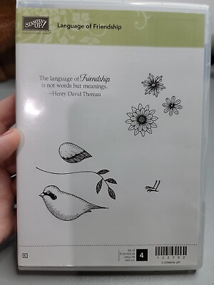 #ad Stampin#x27; Up Language of Friendship Clear Mount Stamp Set Bird Flowers #122752 $5.90