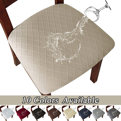 #ad Waterproof Stretch Removable Jacquard Dining Room Chair Seat Cover Slipcover $7.36