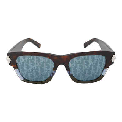 #ad Dior Blue Mirror Logo Square Men#x27;s Sunglasses DIORBLACKSUIT XL S2U 92B8 $354.95