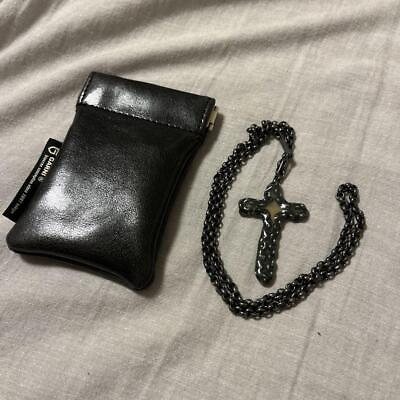 #ad Garni Cross Necklace Resin Chain Black $222.93