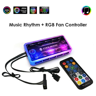 #ad 12cm RGB Remote Control Computer Fan Controller 12V PC Chassis Silent Cooler Hub $13.18