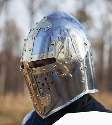 #ad Medieval Basscinet Knight Helmet 16 Gauge Armour Buhurt Battle Reproduction $129.00