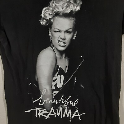 #ad PINK 2018 Beautiful Trauma Double Sided World Tour Concert T Shirt Size S $12.81