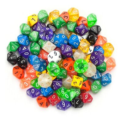 #ad 100 Pack of Random D10 Polyhedral Dice in Multiple Colors $62.52