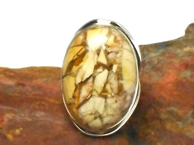 #ad MOOKAITE Sterling Silver 925 Gemstone RING Size: 7.5 $44.99