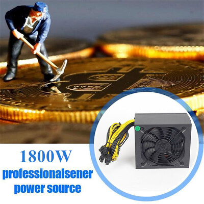 #ad 1800W ATX Power Supply For PC Mining Rig Support 6 Graphics Cards 6P Ports GPU $127.49