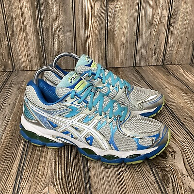 #ad Asics Womens Gel Nimbus 16 T485N White Turquoise Running Sneakers Shoes Size 8 $39.99