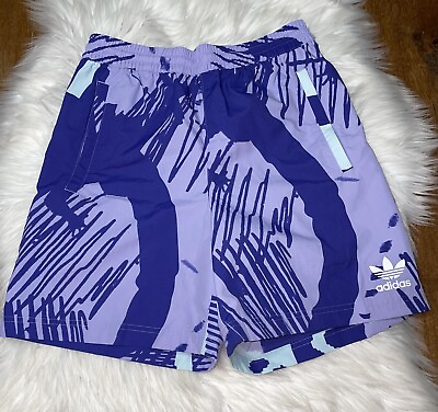 #ad NWT Adidas Mens Small Purple Originals Adiplay All Over Print Shorts Trefoil $45.00