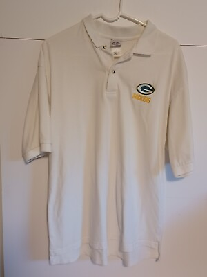 #ad NFL Vintage Delta Green Bay Packers Polo Shirt Adult Size XL White $12.99