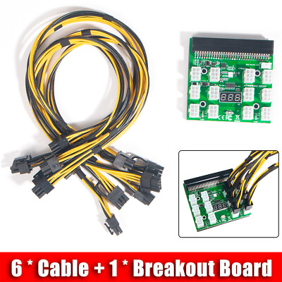 Breakout Board Server Adapter PSU Power Supply 1200W for HP GPU Mining W Cables $16.88