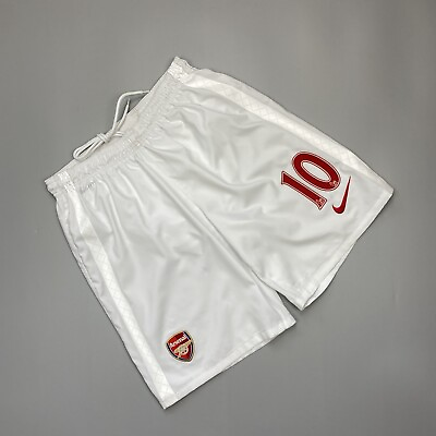 #ad Arsenal #10 2012 2013 Home Nike Football Soccer Shorts White Size Large Men’s $39.99