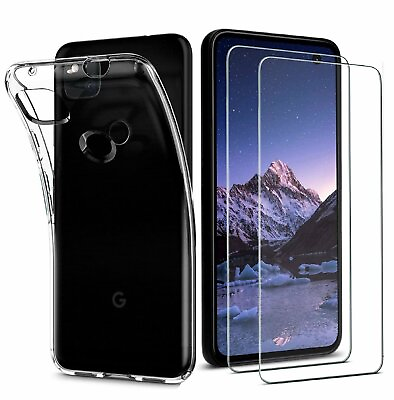#ad For Google Pixel 7 6 6a Pro 5 4A 4 XL 5G Clear Phone Case 2 Screen Protectors $4.25