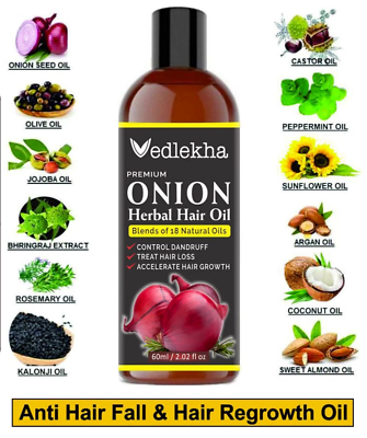 #ad Vedlekha Ayurveda Hair Oil Hair Growth amp; Hair Fall Control 60 ML Pack Of 2 $19.10