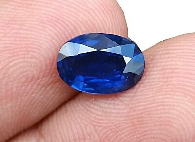 #ad blue sapphire loose gemstone 6.00 CT Natural BLUE Flawless Sapphire CERTIFIED $54.00