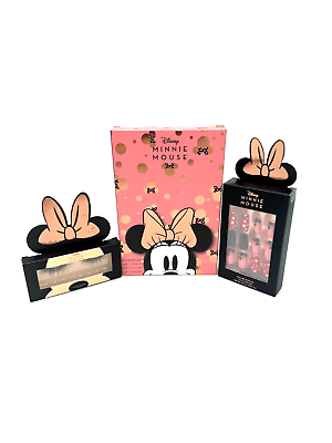 #ad Disney Minnie Mouse X Makeup Revolution Face Shadow Palette Lashes Nails Bundle $39.98
