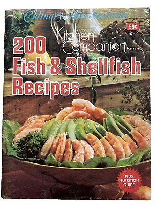 #ad VTG 1975 Cookbook SHELLFISH RECIPE Shrimp clam oyster lobster fish crab scallops $15.98
