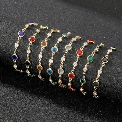 #ad Fashion Round Crystal Bracelet Adjustable Bangle Women Party Jewelry Gift New $1.46