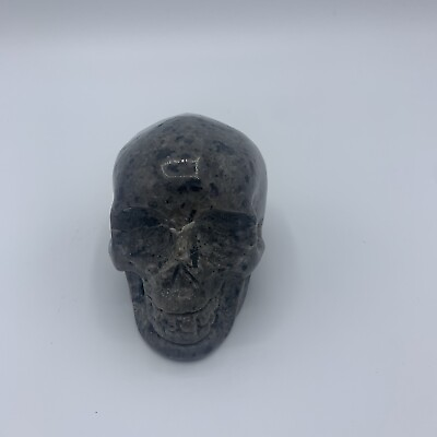 #ad Natural Hand Carved Stone Skull 342g $17.00