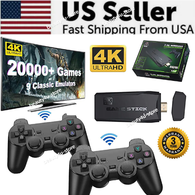 #ad 4K HDMI TV Game Stick Built in 64GB 20000 Video Games Console Wireless Gamepad $19.94