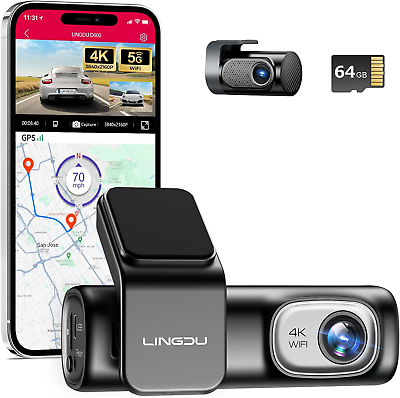 #ad D600 5.8G 4K Dash Cam Front and Rear 4K1080P Car Camera Wifi GPS Fre... $171.99