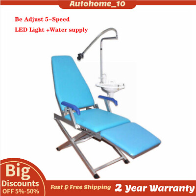 #ad Dental Portable Chair Mobile Dental Folding Chair With LED Light Water supply $304.75