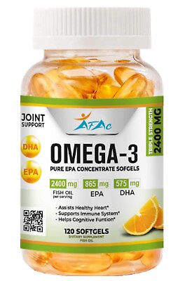 #ad Omega 3 Bottle XL Anti Inflammatory Joint Relief Supplement 1000 mg CONCETRATE 1 $12.59