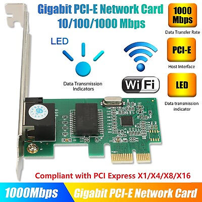 #ad Gigabit Ethernet LAN PCI E PCI Express Network Controller Card 10 100 1000 Mbps $9.98
