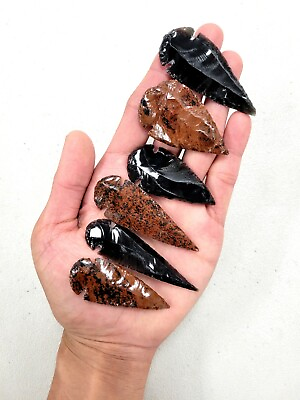 #ad Obsidian Arrowheads Crystal Stone Spear Head Points Bulk Lot 2quot; to 3quot; $5.90