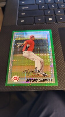 #ad 2010 Bowman Chrome Prospects Baseball Green X Fractor Aroldis Chapman Rc #BCP199 $3.99