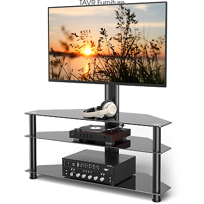 #ad Swivel Corner TV Stand With Mount for 32 65 inch Flat Curved Screen TVs $97.99