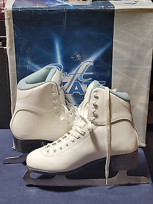 #ad Jackson GS 180 SoftSkate Womens White Blue Figure Skates Size 10 M See All Pics $63.00
