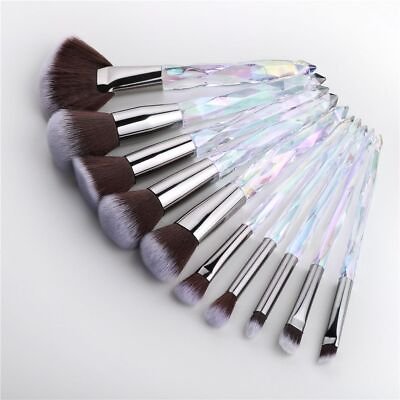 #ad Diamond Fan Makeup Brushes Face Foundation Eyeshadow Eyebrow Make Up Brush Set $41.00