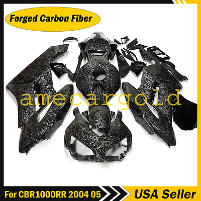 #ad Forged Carbon Fiber Look Fairing Kit for Honda CBR1000RR 2004 2005 Glossy Black $499.00