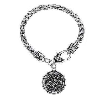 #ad Pagan Tetragrammaton Pentagram Pentacle Male Bracelet Men Wiccan Jewelry $6.99